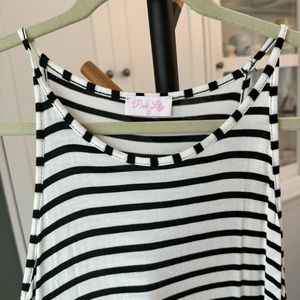 Pink Lily Striped Stretchy Maxi Dress